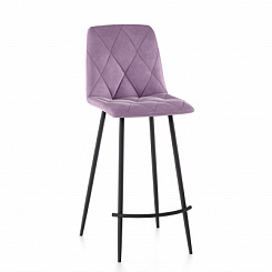 Стул барный Ричи велюр металлокаркас (каркас Барный черный тк. Велюр сирень) Стул барный Ричи велюр металлокаркас (каркас Барный черный тк. Велюр сирень)