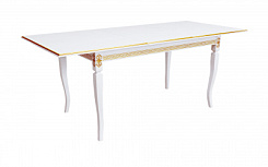 Стол Империал 1500(2000)*900*765 (тон белый RAL9003 + патина золото) Стол Империал 1500(2000)*900*765 (тон белый RAL9003 + патина золото)