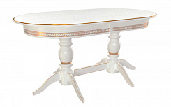 Стол Прайм 1500*840*765 (тон белый RAL9003 + патина золото) Стол Прайм 1500*840*765 (тон белый RAL9003 + патина золото)