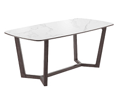 Стол  Фрейм  1800*900*750 (мрамор белый / ноги дуб антрацит) Стол  Фрейм  1800*900*750 (мрамор белый / ноги дуб антрацит)