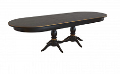 Стол Кингли 2000(2600)*1000*765 (тон черный RAL9005 + патина золото) Стол Кингли 2000(2600)*1000*765 (тон черный RAL9005 + патина золото)