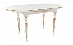 Стол Лофти-М 1500*900*765 (тон белый RAL9003 + патина золото) Стол Лофти-М 1500*900*765 (тон белый RAL9003 + патина золото)