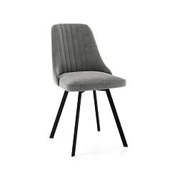 Стул обеденный Лора велюровый, металлокаркас (Каркас черный №81 тк. коллекции Nella серый 060) Стул обеденный Лора велюровый, металлокаркас (Каркас черный №81 тк. коллекции Nella серый 060)
