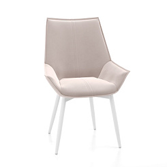 Стул Мики велюр металлокаркас (каркас белый тк. коллекции Велюр бежевая) Стул Мики велюр металлокаркас (каркас белый тк. коллекции Велюр бежевая)