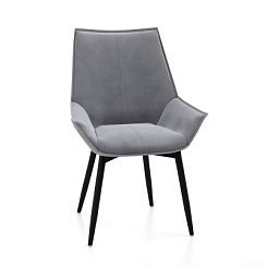 Стул Мики велюр металлокаркас (каркас черный тк. коллекции Велюр серая) Стул Мики велюр металлокаркас (каркас черный тк. коллекции Велюр серая)