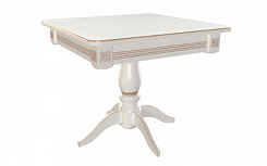 Стол Этра 900*900*765 (тон белый RAL9003 + патина золото) Стол Этра 900*900*765 (тон белый RAL9003 + патина золото)