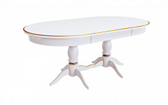 Стол Кингли 1600(2200)*1000*765 (тон белый RAL9003 + патина золото) Стол Кингли 1600(2200)*1000*765 (тон белый RAL9003 + патина золото)