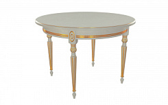 Стол Лакшери 1100*1100*765 (тон серый RAL7038 + патина золото) Стол Лакшери 1100*1100*765 (тон серый RAL7038 + патина золото)