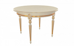 Стол Лакшери 1100(1490)*1100*765 (тон слон.кость RAL1013 + патина золото) Стол Лакшери 1100(1490)*1100*765 (тон слон.кость RAL1013 + патина золото)