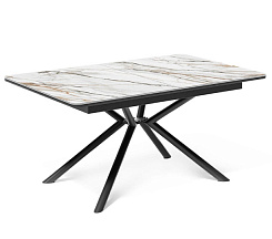 Стол  DC1300 черный/керамика мрамор золотой Стол  DC1300 черный/керамика мрамор золотой