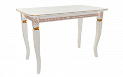 Стол Роял 1200(1600)*700*765 (тон белый RAL9003 + патина золото) Стол Роял 1200(1600)*700*765 (тон белый RAL9003 + патина золото)