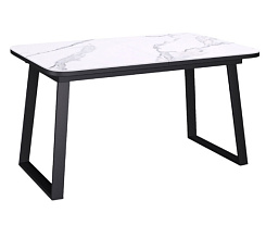 Стол AZ1200 черный/керамика мрамор белый Стол AZ1200 черный/керамика мрамор белый