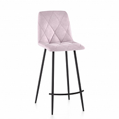 Стул барный Ричи велюр металлокаркас (каркас Барный черный тк. Велюр розовая) Стул барный Ричи велюр металлокаркас (каркас Барный черный тк. Велюр розовая)