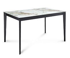 Стол KR1200 черный/керамика мрамор золотой Стол KR1200 черный/керамика мрамор золотой