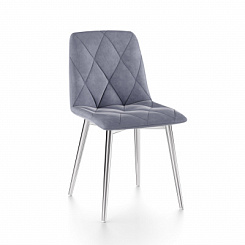 Стул Ричи (каркас хром тк. коллекции Велюр серая) Стул Ричи (каркас хром тк. коллекции Велюр серая)