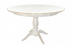 Стол Рич 1200*1200*765 (тон белый RAL9003 + патина золото) Стол Рич 1200*1200*765 (тон белый RAL9003 + патина золото)