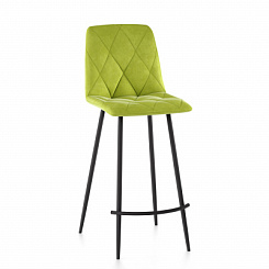 Стул барный Ричи велюр металлокаркас (каркас Барный черный тк. Велюр лайм) Стул барный Ричи велюр металлокаркас (каркас Барный черный тк. Велюр лайм)